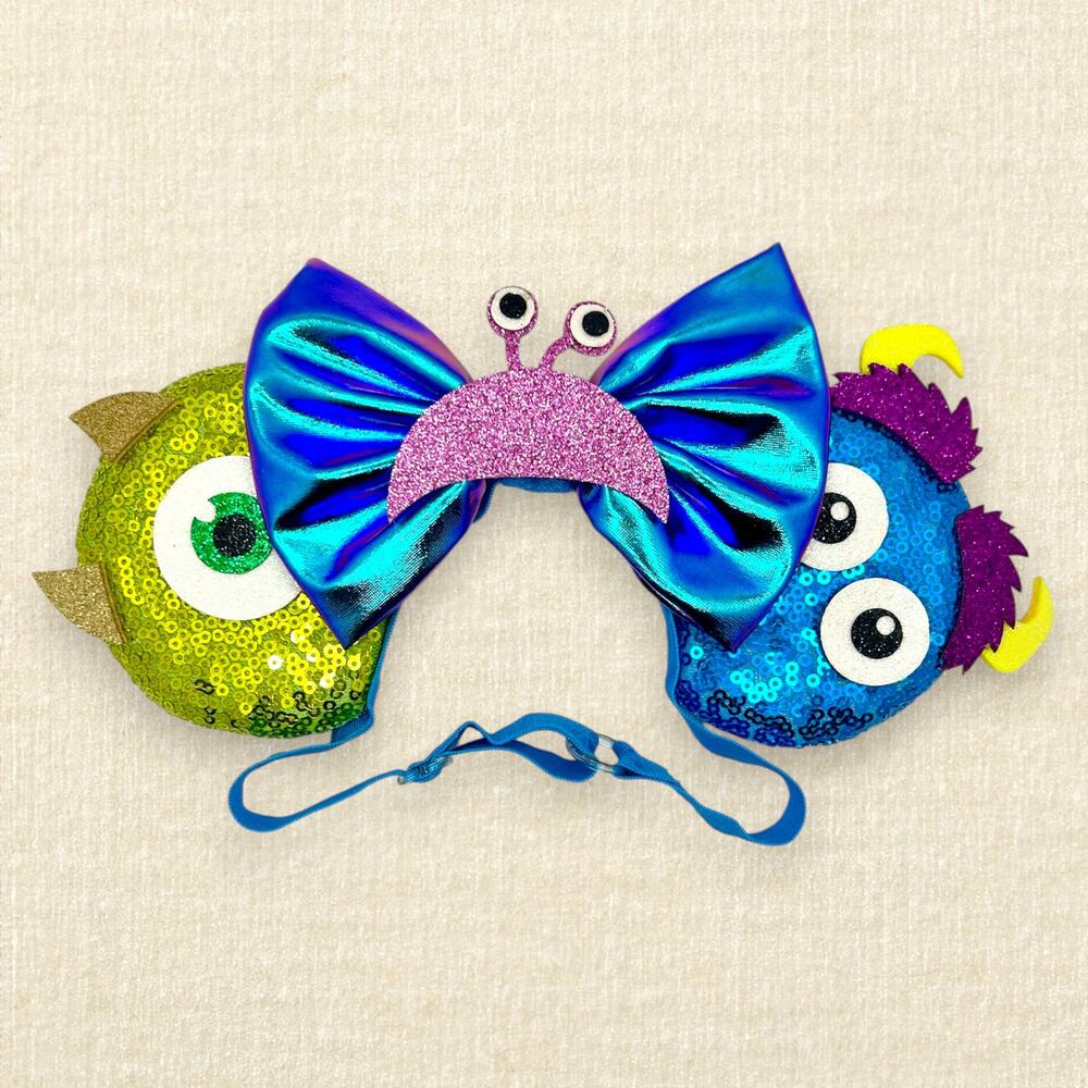 Elastic Mike & Sulley Monsters Inc Minnie Ears | Disney-Inspired Mouse Ears